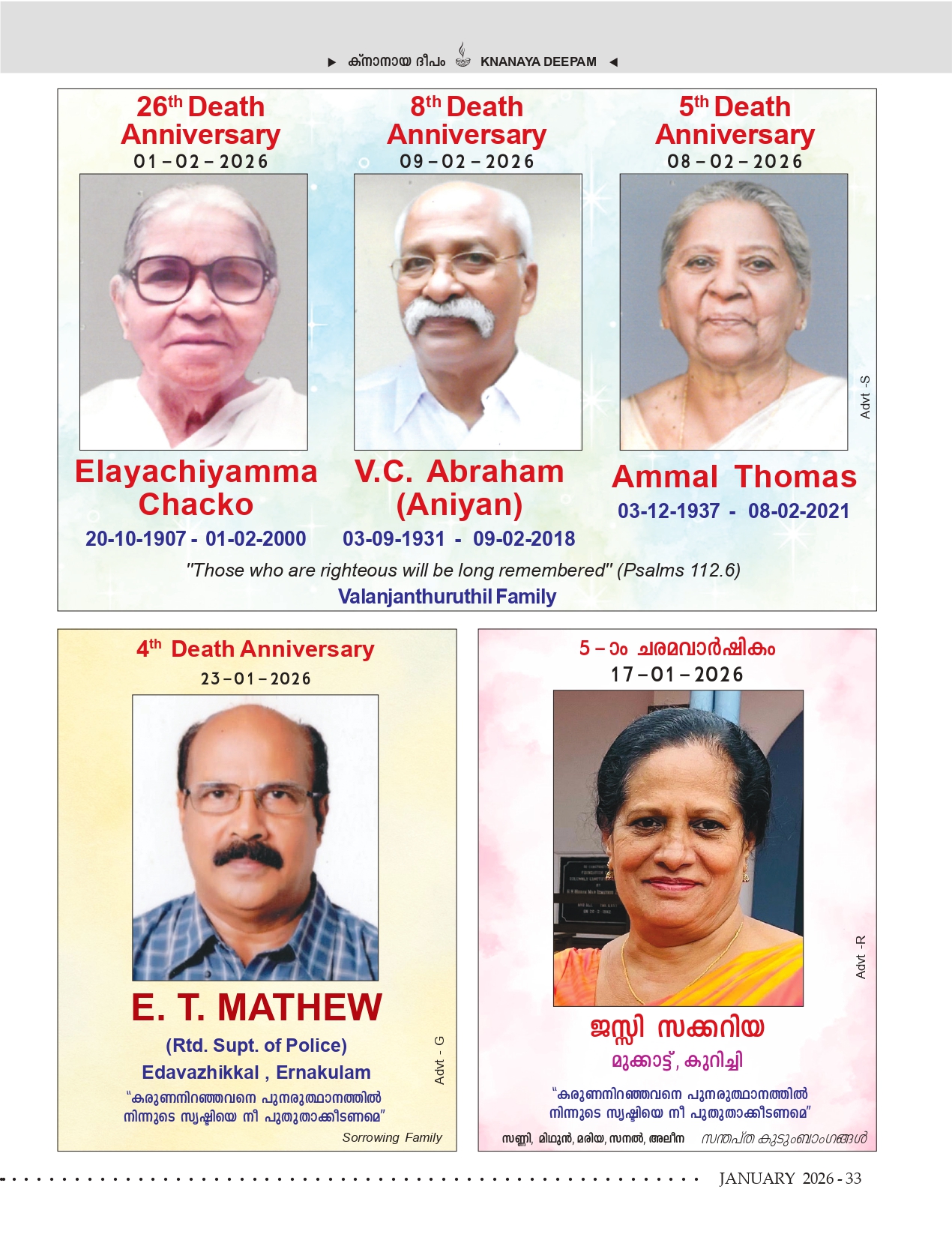 Death Anniversaries